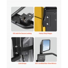 VEVOR 4-Door Jeep Tube Doors Jeep Tubular Door for 2018-2024 Jeep Wrangler JL