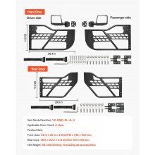 VEVOR 4-Door Jeep Tube Doors Jeep Tubular Door for 2018-2024 Jeep Wrangler JL