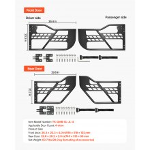 VEVOR 4-Door Jeep Tube Doors Jeep Tubular Door for 2018-2024 Jeep Wrangler JL