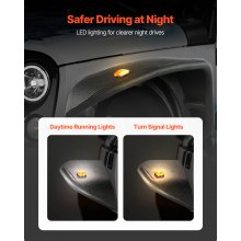 VEVOR Fender Flare, Front Fender Flares Compatible with 2007-2018 Jeep JK/JKU 2/4 Doors, Off-Road Steel Liner Set with LED Lighting, Fenders for Jeep JK, Fine-Textured Black Paintable Wheel Flares Set