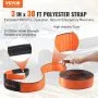 VEVOR Off-Road Recovery Kit, 7.6 x 914.4 cm, Heavy Duty Winch Recovery Kit with 13,608 kg Capacity Polyester Tow Strap, 20,000 kg D-Ring Shackles, Storage Bag, for ATVs, Jeeps, Off-Road Vehicles, Trucks