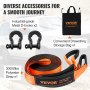 VEVOR Off-Road Recovery Kit, 3" x 30', Heavy Duty Winch Recovery Kit with 30,000 lbs Capacity Polyester Tow Strap, 44,092 lbs D-Ring Shackles, Storage Bag, for ATVs, Jeeps, Off-Road Vehicles, Trucks