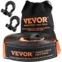 VEVOR Off-Road Recovery Kit, 7.6 x 914.4 cm, Heavy Duty Winch Recovery Kit with 13,608 kg Capacity Polyester Tow Strap, 20,000 kg D-Ring Shackles, Storage Bag, for ATVs, Jeeps, Off-Road Vehicles, Trucks