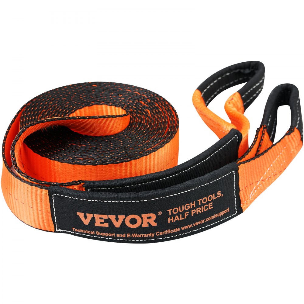 VEVOR Off-Road Recovery Kit, 7.6 x 914.4 cm, Heavy Duty Winch Recovery Kit with 13,608 kg Tow Straps, 20,000 kg D-Ring Shackles, Shackle Receiver, Snatch Block Pulley, Gloves, Storage Bag for ATV Jeep Truck