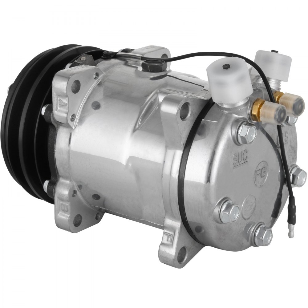 VEVOR AC Compressor SD508 Sanden Style Air Conditioning Compressor V-Belt 2 Groove Pulley A/C Compressor for 1985-1990 Jeep Wrangler Cherokee (For Jeep Wrangler)