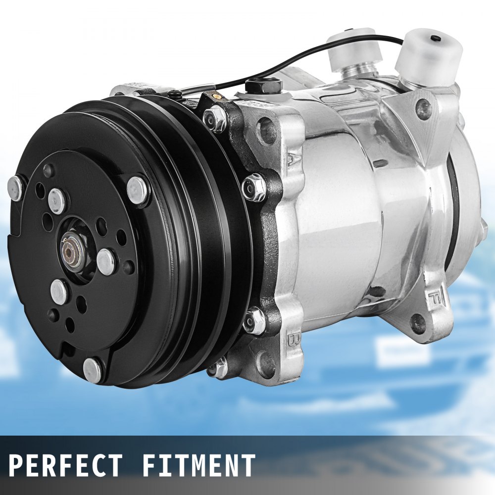 VEVOR AC Compressor SD508 Sanden Style Air Conditioning Compressor V-Belt 2 Groove Pulley A/C Compressor for 1985-1990 Jeep Wrangler Cherokee (For Jeep Wrangler)