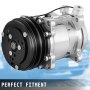 VEVOR AC Compressor SD508 Sanden Style Air Conditioning Compressor V-Belt 2 Groove Pulley A/C Compressor for 1985-1990 Jeep Wrangler Cherokee (For Jeep Wrangler)