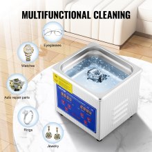 VEVOR Ultrasonic Cleaner 1.3L Professional Ultrasonic Cleaner with Digital Timer 40kHz Excellent Ultrasonic Cleaning Machine 110V for Jewelry Watch Ring Coin Diamond Eyeglasses Small Parts Cleaning