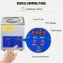 VEVOR ultrasonic cleaner digital control panel with time display and settings.