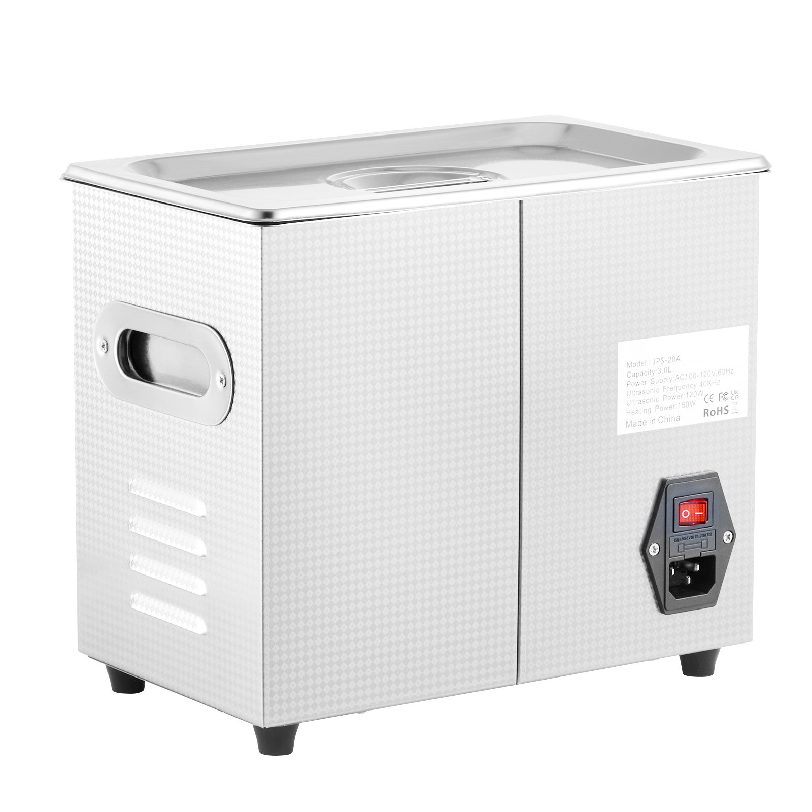 VEVOR Professional Ultrasonic Cleaner, 2.85 L Ultrasonic Jewelry Cleaner with Digital Timer & Heater, Stainless Steel Industrial Sonic Cleaner 40kHz for Glasses, Watches, Rings, Small Parts
