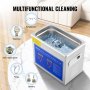 VEVOR 3L ultraäänipuhdistuskone ruostumattomasta teräksestä valmistettu ultraäänipuhdistuskone digitaalinen lämmitinajastin korujen puhdistus kaupalliseen henkilökohtaiseen kotikäyttöön (3L)