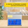 VEVOR Ultrasonic Cleaner Machine 3L Stainless Steel Ultrasonic Cleaning Machine Digital Heater Timer Jewelry Cleaning for Commercial Personal Home Use (3L)