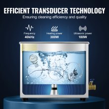 VEVOR ultrahangos tisztítógép, 6 literes rozsdamentes acél ultrahangos tisztítógép, digitális fűtési időzítővel, ékszertisztítás kereskedelmi, személyes otthoni használatra