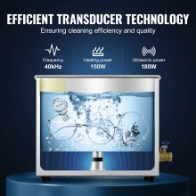 VEVOR Ultrasonic Cleaner Machine, 6L Stainless Steel Ultrasonic Cleaning Machine, with Digital Heater Timer, Jewelry Cleaning for Commercial Personal Home Use