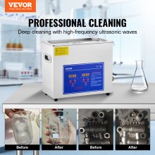 Vevor Brand New 6 Liter Stainless Steel Digital Ultrasonic Cleaner w/ Bracket & Drainage System