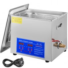 VEVOR Ultrasonic Cleaner 10L, Jewelry Cleaner with Heater Timer 200W, Lab Ultrasonic Cleaner with Digital Timer Large Capacity, Professional Stainless Steel for Cleaning