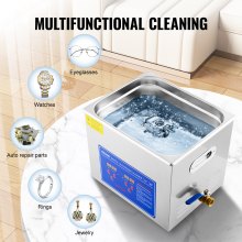 VEVOR 10L Ultrasonic Cleaner Machine Stainless Steel Ultrasonic Cleaning Machine Digital Heater Timer Jewelry Cleaning for Commercial Personal Home Use(10L)