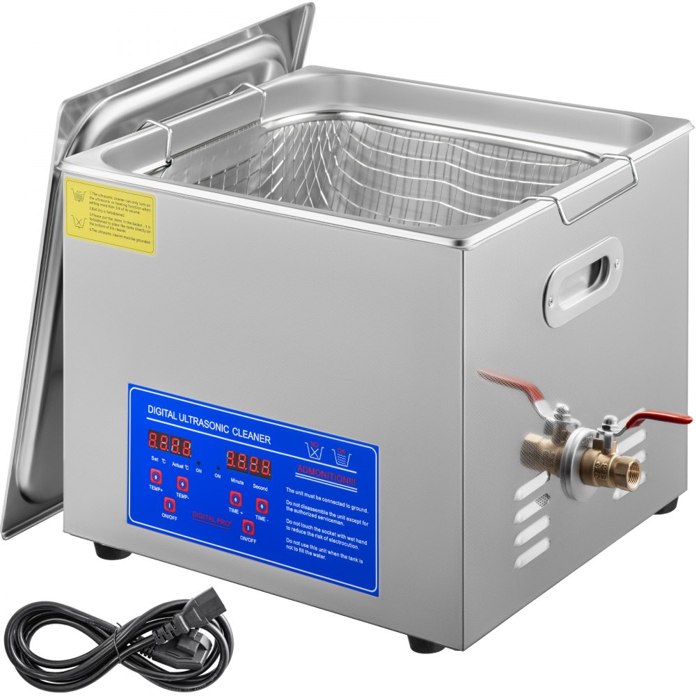 VEVOR Powerful Stainless Steel 13.5-15 L Liters Ultrasonic Cleaner 360W  Digital Heater Timer