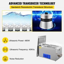 VEVOR 22L Industrial Ultrasonic Cleaner with Digital Timer&Heater 40kHz Professional Ultrasonic Cleaner 110V with Excellent Cleaning Effect for Wrench Tools Industrial Parts Mental Apparatus