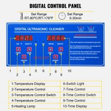 VEVOR 22L Industrial Ultrasonic Cleaner with Digital Timer&Heater 40kHz Professional Ultrasonic Cleaner 110V with Excellent Cleaning Effect for Wrench Tools Industrial Parts Mental Apparatus