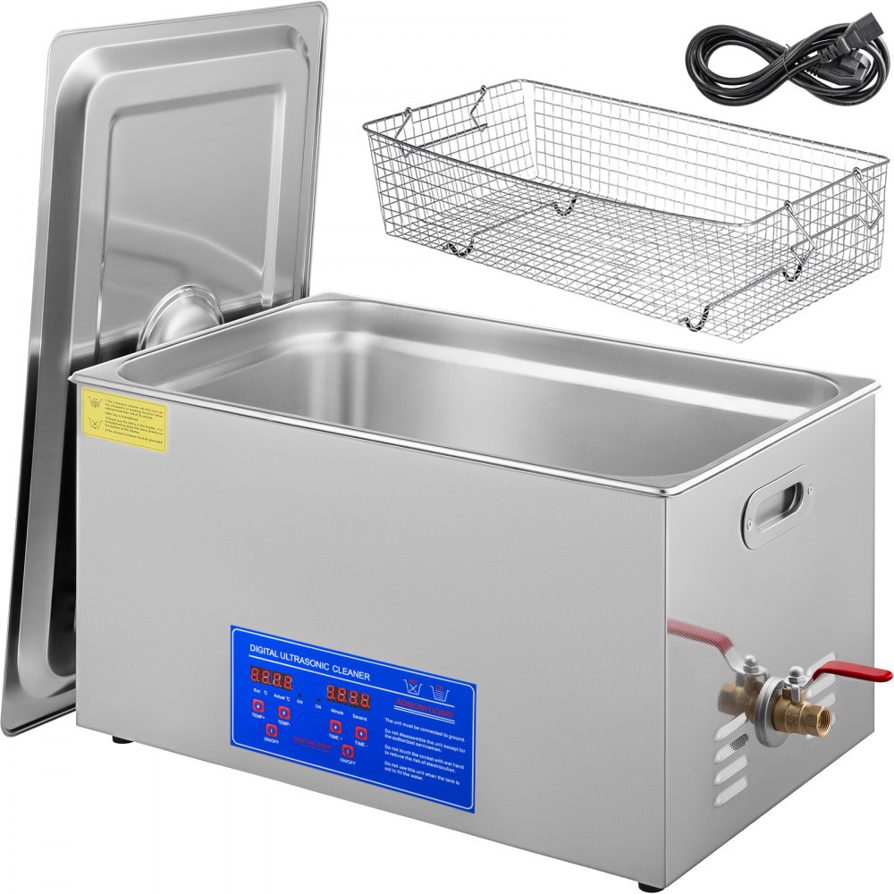 VEVOR 22L Industrial Ultrasonic Cleaner with Digital Timer&Heater 40kHz Professional Ultrasonic Cleaner 110V with Excellent Cleaning Effect for Wrench Tools Industrial Parts Mental Apparatus