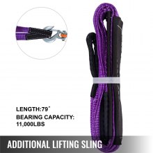VEVOR Synthetic Winch Rope 3/8\" x 100ft, Winch Cable with G70 Hook 18740 Lbs Working Strength, 12 Strands, Synthetic Winch Cable with Protective Sleeve, for Vehicles Towing, Orange