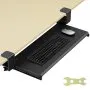 VEVOR keyboard tray with mouse and keyboard attached under a wooden desk, wrench included