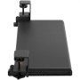 black adjustable VEVOR keyboard tray with clamp mounts for desks, front view.