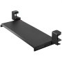 black VEVOR keyboard tray secured with adjustable clamps for under desk mounting.
