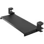 black VEVOR keyboard tray secured with adjustable clamps for under desk mounting.