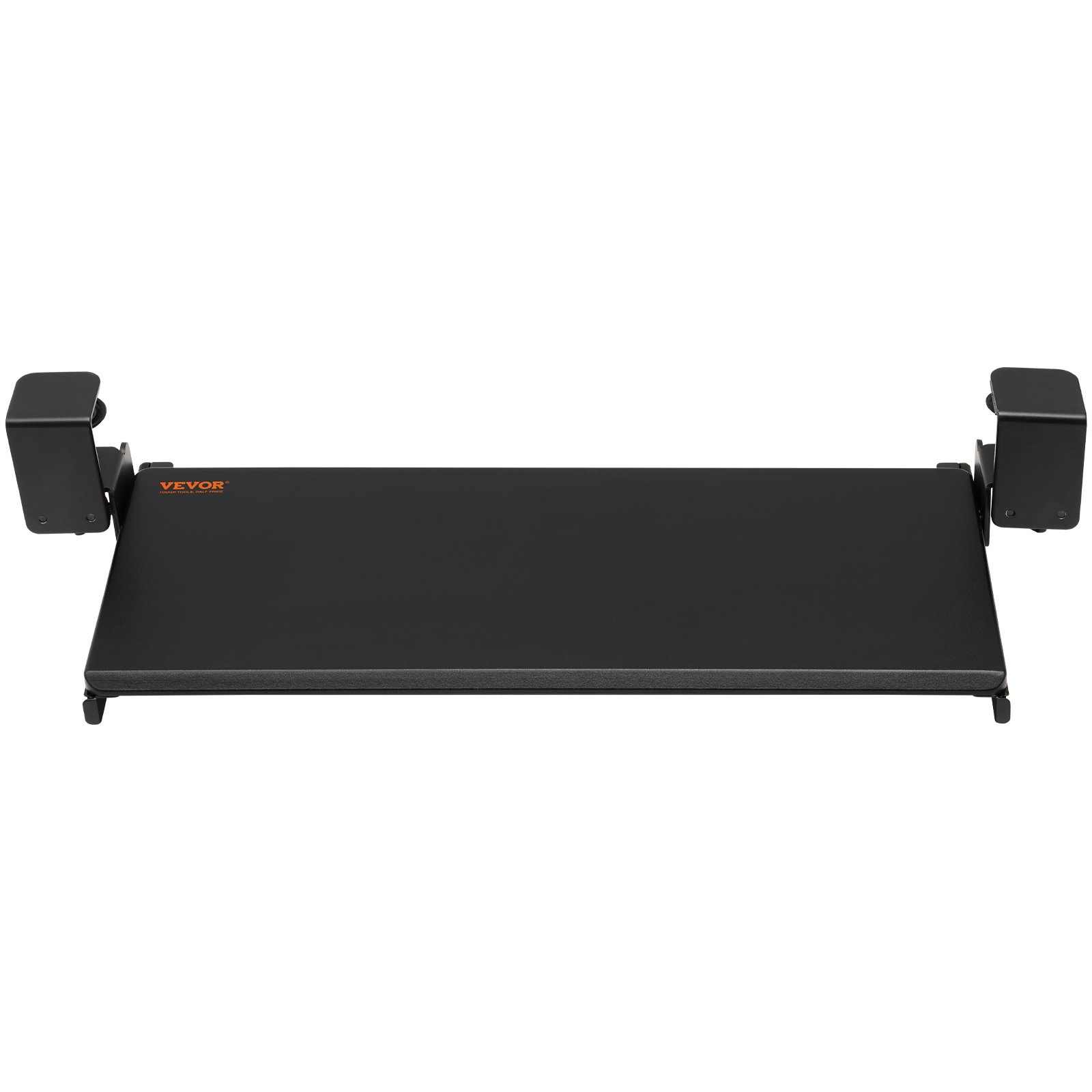 VEVOR keyboard tray in black with adjustable mounts, designed for ergonomic office use.