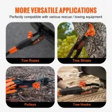 VEVOR Soft Shackle Synthetic Recovery Rope 2PCS 1/2"x22" 44092lbs Break Strength