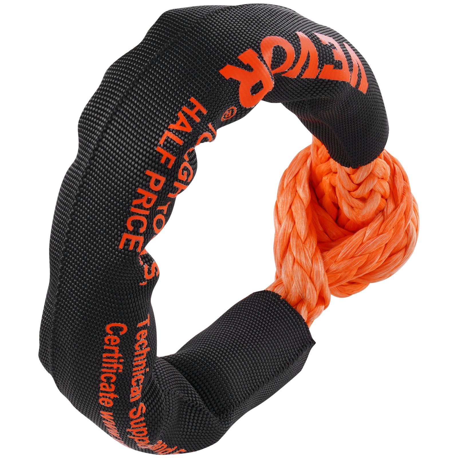 VEVOR Synthetic Soft Shackle Rope, 2 Pack 12.7 x 558.8 mm 20 Ton Breaking Strength Recovery Tow Shackles with Extra 2 Sleeves and Storage Bag for UTV, ATV, Trucks, Jeep, Off-Road Vehicles, Orange