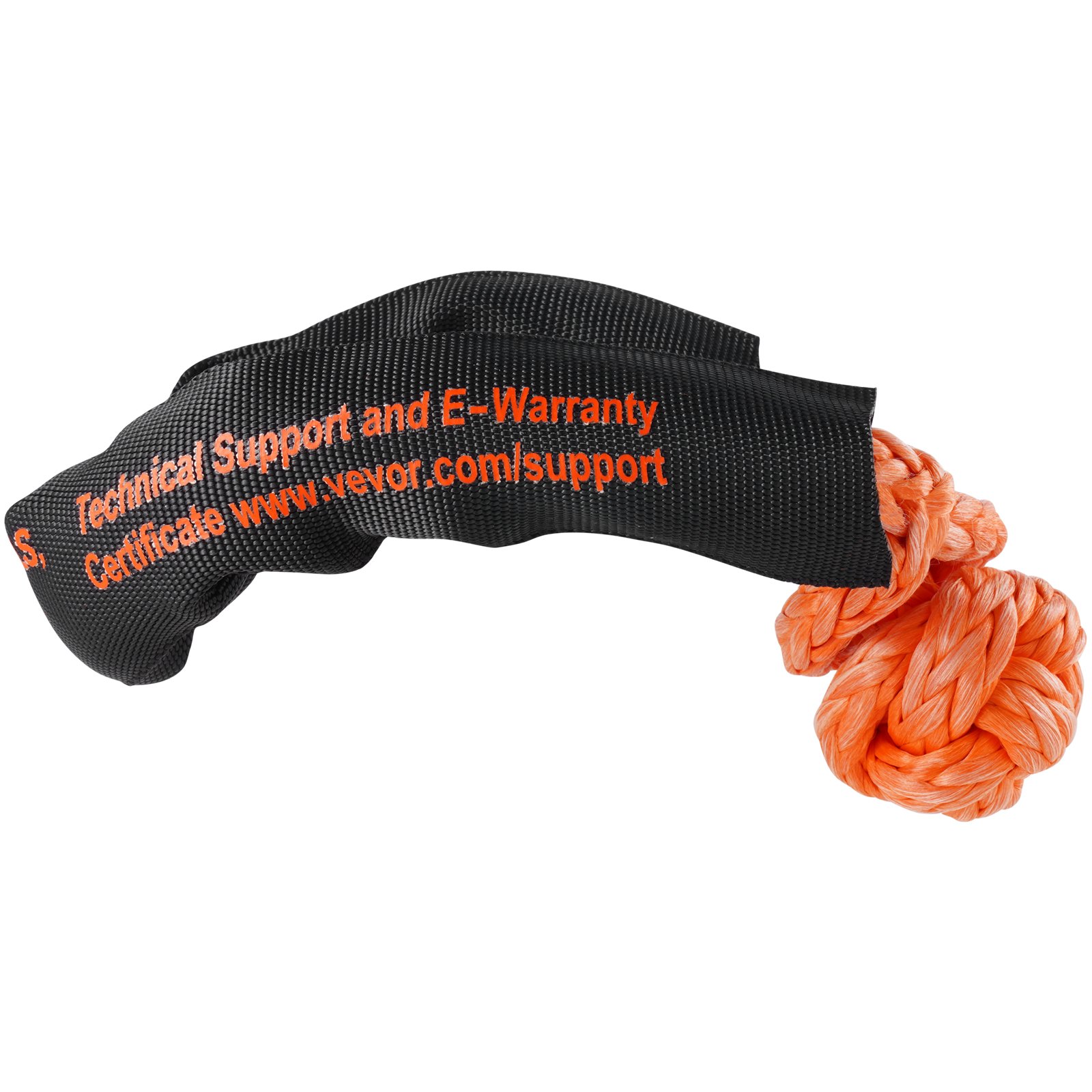 VEVOR Synthetic Soft Shackle Rope, 2 Pack 12.7 x 558.8 mm 20 Ton Breaking Strength Recovery Tow Shackles with Extra 2 Sleeves and Storage Bag for UTV, ATV, Trucks, Jeep, Off-Road Vehicles, Orange
