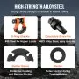 VEVOR 3/4" D-Ring Shackle, 2 Pack Alloy Steel Shackles 66139 lbs (30 Ton) Break Strength with 7/8" Screw Pin, Isolators & Washers, Heavy Duty Off Road Vehicle Recovery Shackle for Jeep Truck, Orange