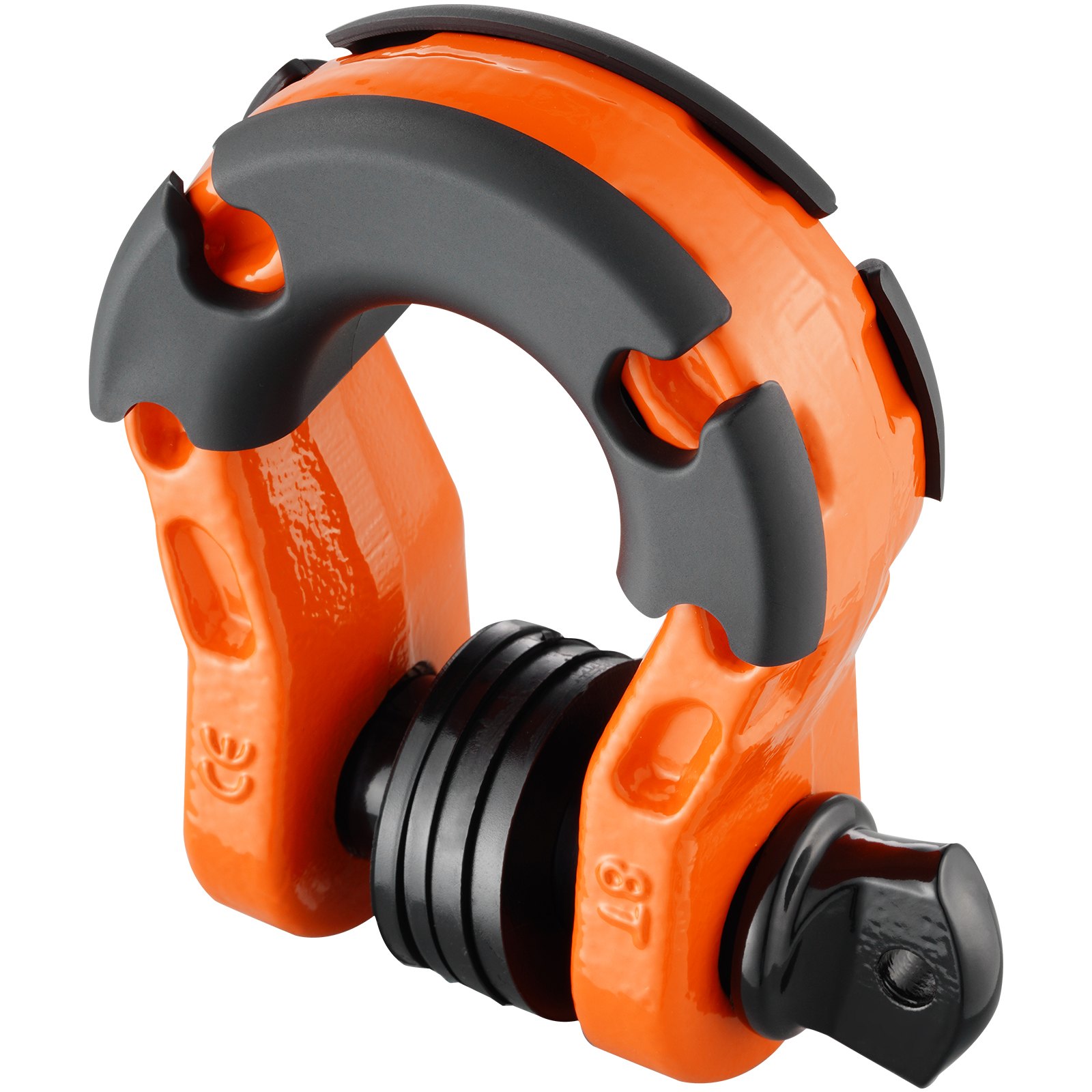 VEVOR D-Ring Shackle, 2 Pack 19.05 mm Alloy Steel Shackles 30 Ton Break Strength with 22 mm Screw Pin, Isolators & Washers Kit, Heavy Duty Off Road Vehicle Recovery Shackle for Jeep Truck, Orange