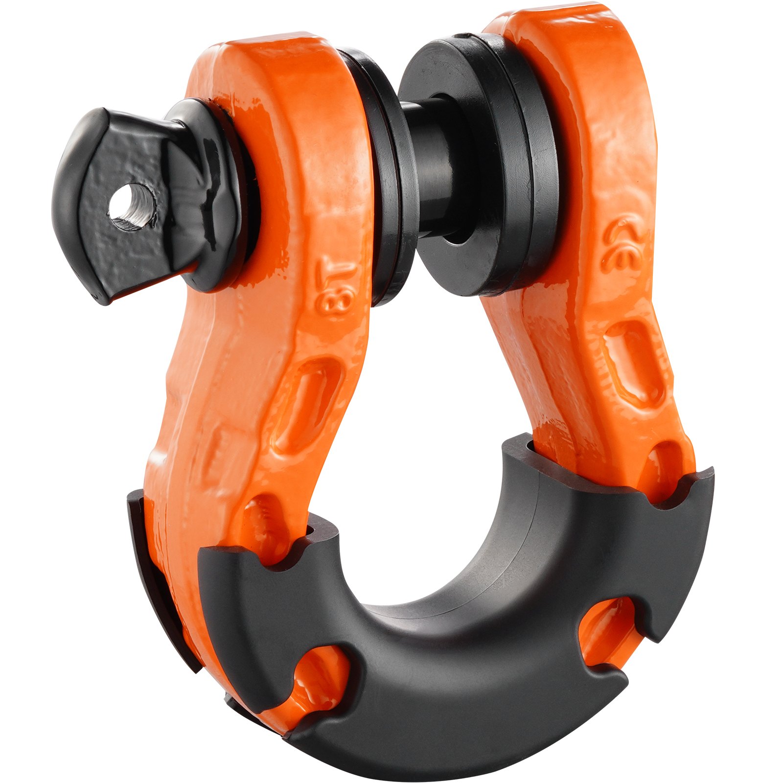VEVOR D-Ring Shackle, 2 Pack 19.05 mm Alloy Steel Shackles 30 Ton Break Strength with 22 mm Screw Pin, Isolators & Washers Kit, Heavy Duty Off Road Vehicle Recovery Shackle for Jeep Truck, Orange