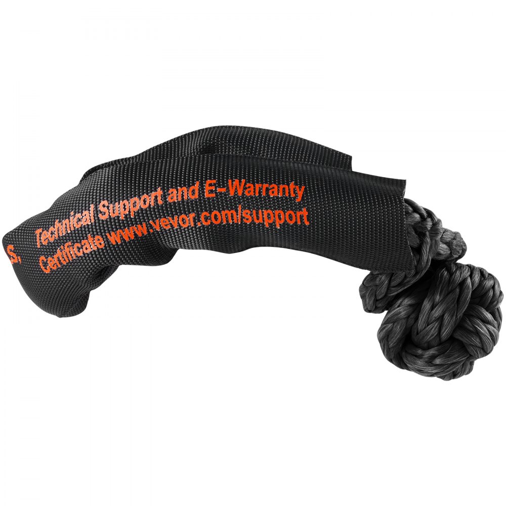 VEVOR Synthetic Soft Shackle Rope, 2 Pack 12.7 x 558.8 mm 20 Ton Breaking Strength, Recovery Tow Shackles with Extra 2 Sleeves and Storage Bag for UTV, ATV, Trucks, Jeep, Off-Road Vehicles, Black