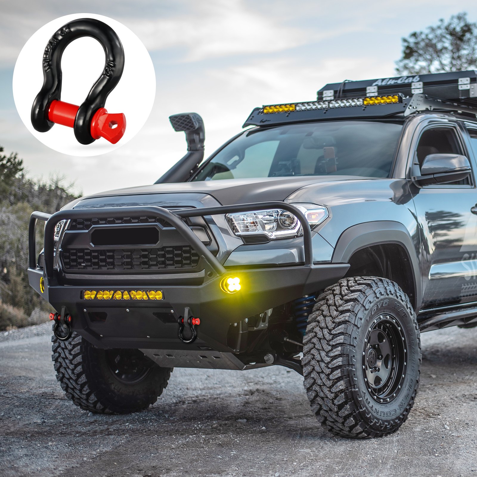 VEVOR 1/2" D-Ring Shackle, 4 Pack Alloy Steel Shackles 17637 lbs (8 Ton) Break Strength with 5/8" Screw Pin, Heavy Duty Off Road Vehicle Recovery Shackle, Towing Accessories for Jeep Truck, Black