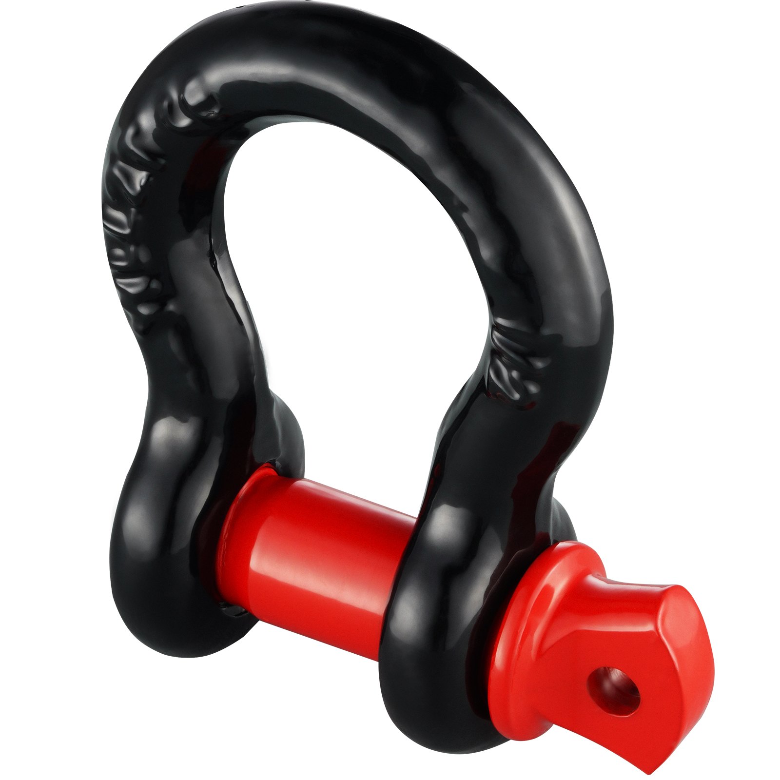 VEVOR 1/2" D-Ring Shackle, 4 Pack Alloy Steel Shackles 17637 lbs (8 Ton) Break Strength with 5/8" Screw Pin, Heavy Duty Off Road Vehicle Recovery Shackle, Towing Accessories for Jeep Truck, Black