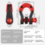 VEVOR 2 Pack 19 mm D Ring Shackle with 22.2 mm Screw Pin 30 Ton Break Strength
