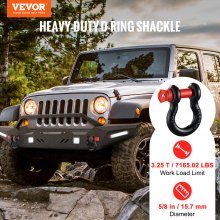 VEVOR 5/8" D-Ring Shackle, 4 Pack Alloy Steel Shackles 28660 lbs (13 Ton) Break Strength with 3/4" Screw Pin, Heavy Duty Off Road Vehicle Recovery Shackle, Towing Accessories for Jeep Truck, Black