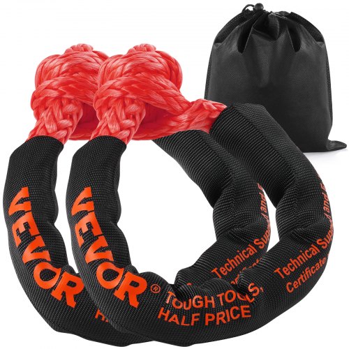 VEVOR Soft Shackle Synthetic Recovery Rope 2PCS 12.7x558.8 mm 20T Break Strength