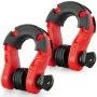 VEVOR D-Ring Shackle, 2 Pack 19.05 mm Alloy Steel Shackles 30 Ton Break Strength with 22 mm Screw Pin, Isolators & Washers Kit, Heavy Duty Off Road Vehicle Recovery Shackle for Jeep and Truck, Red