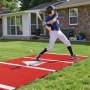 VEVOR Baseball Hitting Mat, 10x3.8 ft Batting Cage Mat, Batters Box Turf Mats, Softball Batting Practice Equipment with Home Plate and Anti Fade Turf, Portable Training Aid for Indoor Outdoor, Red