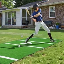 12x6 ft Baseball Hitting Mat Softball Batting Cage Mat Outdoor Training Green