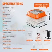 VEVOR Egg Incubator, Incubators for Hatching Eggs, Automatic Egg Turner with with Temperature and Humidity Control, 12 Eggs Poultry Hatcher with ABS Transparent Shell for Chicken, Duck, Quail
