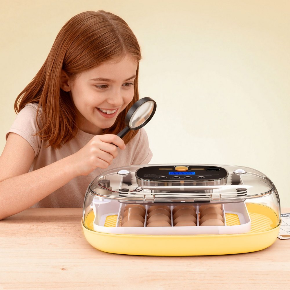VEVOR 24 Egg Incubator, Automatic Egg Turner with LED Candler, Temperature & Humidity Control, 360° View Clear Window, Auto Water Refill, Poultry Eggs Incubators for Hatching Chicks Ducks Goose Quail