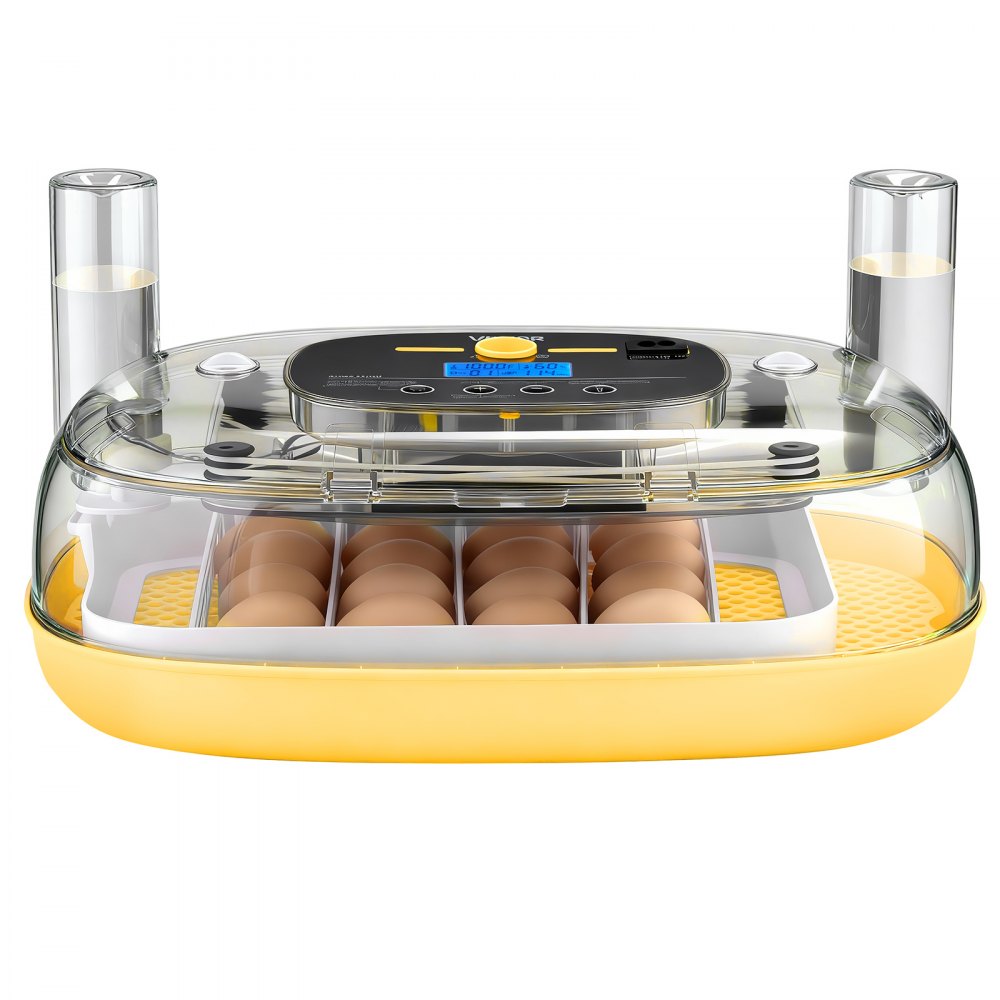 VEVOR 24 Egg Incubator, Automatic Egg Turner with LED Candler, Temperature & Humidity Control, 360° View Clear Window, Auto Water Refill, Poultry Eggs Incubators for Hatching Chicks Ducks Goose Quail