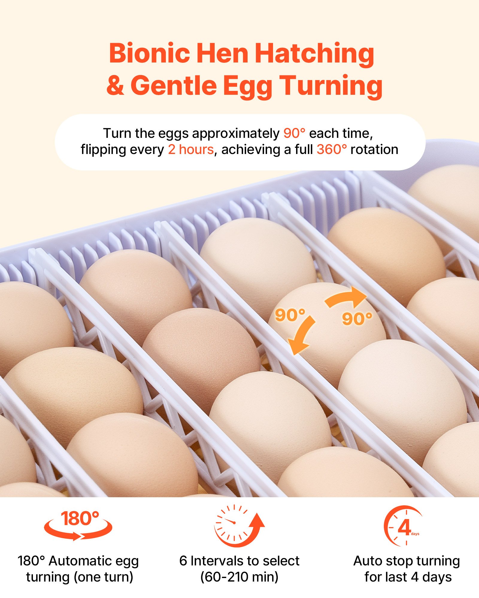 VEVOR 48 Egg Incubator, Automatic Egg Turner with LED Candler, Temperature Display & Auto Humidity Control, 360° View Clear Window, Poultry Eggs Incubator for Hatching Chicks Ducks Goose Quail